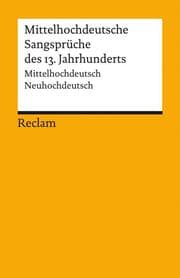 Cover von Mittelhochdeutsche Sangsprüche des 13. Jahrhunderts