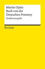 Cover von Buch von der Deutschen Poeterey (1624). Studienausgabe
