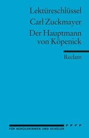 Cover von Lektüreschlüssel zu Carl Zuckmayer: Der Hauptmann von Köpenick
