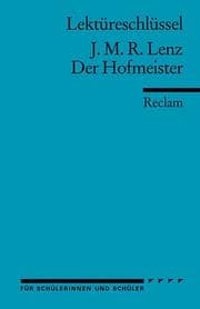 Cover von Lektüreschlüssel zu J. M. R. Lenz: Der Hofmeister