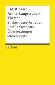 Cover von Anmerkungen übers Theater/Shakespeare-Arbeiten und Shakespeare-Übersetzungen