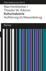 Cover von Kulturindustrie. Aufklärung als Massenbetrug