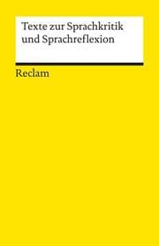 Cover von Texte zur Sprachkritik und Sprachreflexion
