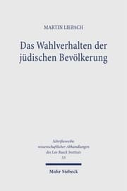 Cover von Das Wahlverhalten der jüdischen Bevölkerung in der Weimarer Republik