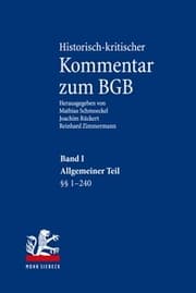 Cover von Historisch-kritischer Kommentar zum BGB