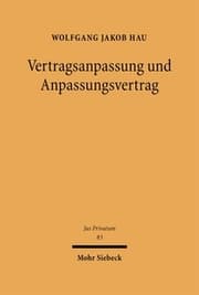 Cover von Vertragsanpassung und Anpassungsvertrag