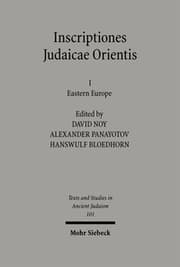 Cover von Inscriptiones Judaicae Orientis