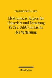 Cover von Elektronische Kopien für Unterricht und Forschung (§ 52 a UrhG) im Lichte der Verfassung
