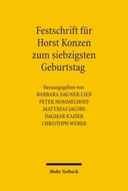 Cover von Festschrift für Horst Konzen zum siebzigsten Geburtstag
