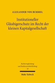 Cover von Institutioneller Gläubigerschutz im Recht der kleinen Kapitalgesellschaft