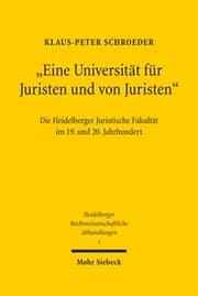 Cover von 'Eine Universität für Juristen und von Juristen'