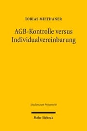 Cover von AGB-Kontrolle versus Individualvereinbarung