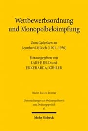 Cover von Wettbewerbsordnung und Monopolbekämpfung
