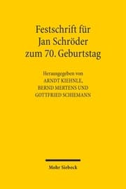 Cover von Festschrift für Jan Schröder zum 70. Geburtstag