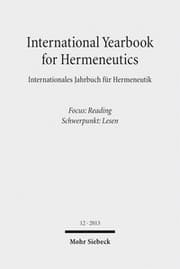 Cover von International Yearbook for Hermeneutics