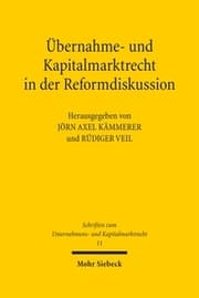 Cover von Übernahme- und Kapitalmarktrecht in der Reformdiskussion