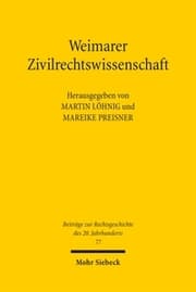 Cover von Weimarer Zivilrechtswissenschaft