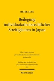 Cover von Beilegung individualarbeitsrechtlicher Streitigkeiten in Japan