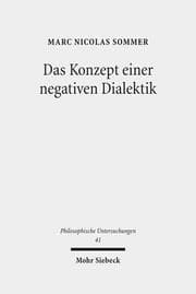 Cover von Das Konzept einer negativen Dialektik