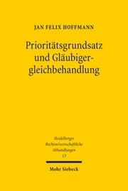 Cover von Prioritätsgrundsatz und Gläubigergleichbehandlung