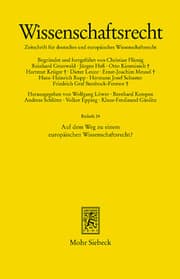 Cover von Auf dem Weg zu einem europäischen Wissenschaftsrecht?
