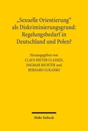 Cover von 'Sexuelle Orientierung' als Diskriminierungsgrund: Regelungsbedarf in Deutschland und Polen?