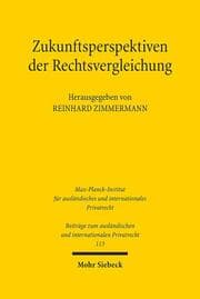 Cover von Zukunftsperspektiven der Rechtsvergleichung