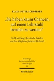 Cover von 'Sie haben kaum Chancen, auf einen Lehrstuhl berufen zu werden'