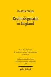 Cover von Rechtsdogmatik in England