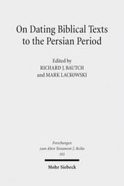 Cover von On Dating Biblical Texts to the Persian Period
