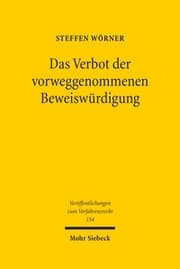 Cover von Das Verbot der vorweggenommenen Beweiswürdigung