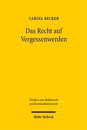 Cover von Das Recht auf Vergessenwerden