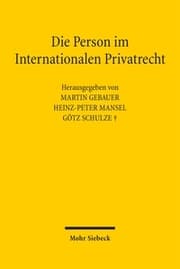 Cover von Die Person im Internationalen Privatrecht