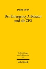 Cover von Der Emergency Arbitrator und die ZPO
