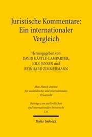 Cover von Juristische Kommentare: Ein internationaler Vergleich