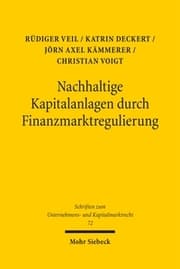Cover von Nachhaltige Kapitalanlagen durch Finanzmarktregulierung