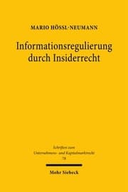 Cover von Informationsregulierung durch Insiderrecht