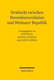 Cover von Strafrecht zwischen Novemberrevolution und Weimarer Republik