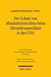 Cover von Der Schutz von Minderheitsrechten beim Aktionärsausschluss in den USA