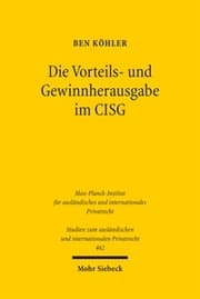 Cover von Die Vorteils- und Gewinnherausgabe im CISG