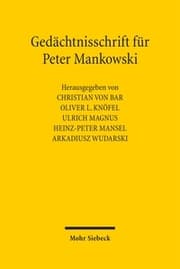 Cover von Gedächtnisschrift für Peter Mankowski