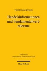 Cover von Handelsinformationen und Fundamentalwertrelevanz