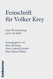 Cover von Festschrift für Volker Krey
