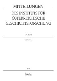 Cover von MIÖG 124. Band, Teilband 2 (2016)