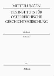 Cover von Mitteilungen des Instituts für Österreichische Geschichtsforschung, Bd. 125, Teilband 2 (2017)
