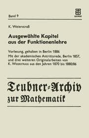 Cover von Ausgewählte Kapitel aus der Funktionenlehre