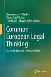 Cover von Common European Legal Thinking