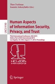 Cover von Human Aspects of Information Security, Privacy, and Trust