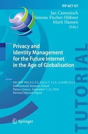 Cover von Privacy and Identity Management for the Future Internet in the Age of Globalisation