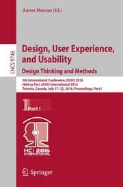 Cover von Design, User Experience, and Usability: Design Thinking and Methods